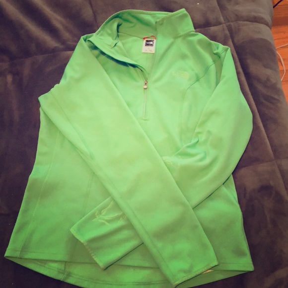 Green North Face Half Zip - Picture 1 of 5